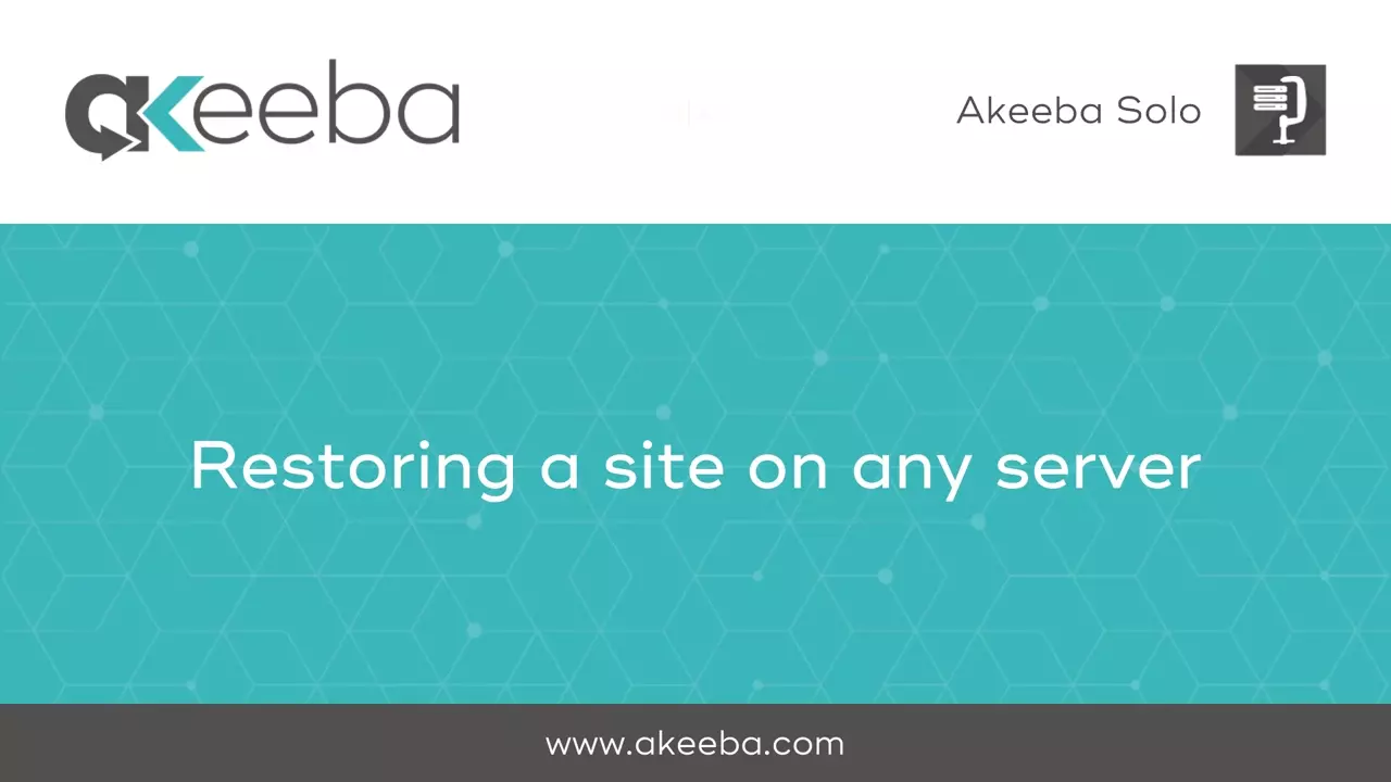 Restoring a Site on Any Server